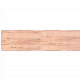 vidaXL Blat stołu, jasny brąz, 220x60x4 cm, dąb z naturalną krawędzią - Meble modułowe i akcesoria - miniaturka - grafika 1