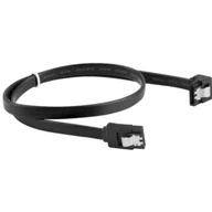 Kable komputerowe i do monitorów - LANBERG Kabel SATA Lanberg DATA III 6Gb/s F/F 0,3m kątowy metalowe zatrzaski czarny (CA-SASA-13CU-0030-BK) - miniaturka - grafika 1
