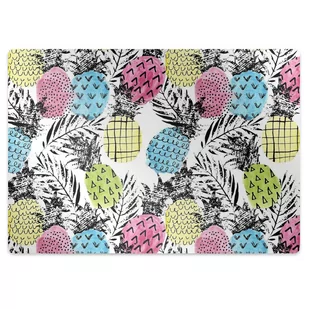 Mata pod fotel ochrona paneli Kolorowe ananasy 120x90 cm - Podnóżki, podpórki, podkładki - miniaturka - grafika 1
