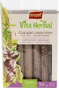 Karma dla gryzoni - Vitapol Vita Herbal Przysmak dla gryzoni i królika Gałązki leszczyny 50 g - miniaturka - grafika 1