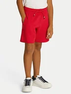 Spodenki damskie - Tommy Hilfiger Szorty sportowe Graphic KB0KB09477 Czerwony Regular Fit - miniaturka - grafika 1