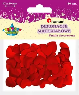 Titanum Materiałowe serca 20x17mm czerwone 80szt - Pozostałe akcesoria dla plastyków - miniaturka - grafika 1