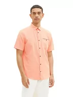 Koszule męskie - TOM TAILOR Męska koszula 1036236, 31850-pomarańczowa biała Chambray, L, 31850 – pomarańczowo-biała Chambray, L - miniaturka - grafika 1