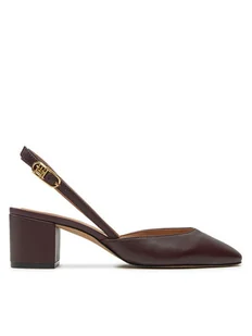 Tommy Hilfiger Sandały Pump Slingback Smooth Leather FW0FW08621 Bordowy - Sandały damskie - miniaturka - grafika 1