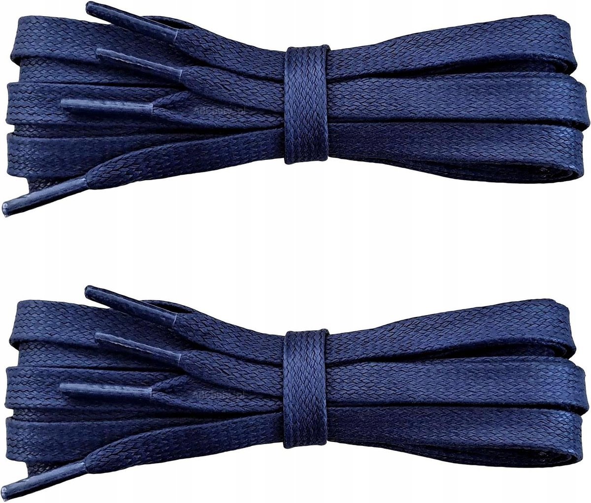 WOSKOWANE Płaskie Sznurówki GRANATOWE Sznurowadła 90 cm Połysk 5 mm G13-20