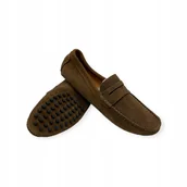 Mokasyny męskie - Mokasyny męskie zamszowe Old Money 43 - miniaturka - grafika 1