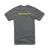 Koszulki męskie - Alpinestars Ageless Classic - Męski T-shirt ze 100% bawełny, sportowa koszulka z krótkim rękawem, krój podkreślający sylwetkę, Carbon/fluorescencyjny żółty, M - miniaturka - grafika 1
