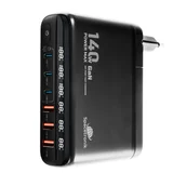 Ładowarki do telefonów - Stacja ładowania 140W GaN SR103 LED 6 USB PD+QC3.0 - miniaturka - grafika 1