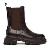 Botki damskie - Sztyblety JENNY CEO-HY66001-2 Brązowy - miniaturka - grafika 1