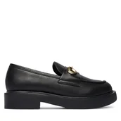 Półbuty damskie - Loafersy LOVE MOSCHINO JA10094G0NIA0000 Czarny - miniaturka - grafika 1