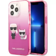 Etui i futerały do telefonów - Karl Lagerfeld KLHCP13LTGKCP iPhone 13 Pro / 13 6,1" hardcase różowy/pink Gradient Ikonik Karl & Choupette KF000999 - miniaturka - grafika 1