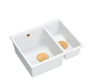 Zlewozmywaki - Quadron LOGAN 150 HCQL5646U1-C1_U Granitowy Snow white/Miedziany - miniaturka - grafika 1