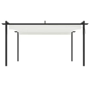 Altana ogrodowa ze zwijanym dachem, 4x3 m, kremowa - Pawilony ogrodowe - miniaturka - grafika 4