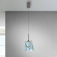 Lampy sufitowe - Paul Neuhaus Lampa wisząca LED Zula, niebieska, Ø 15 cm, szkło - miniaturka - grafika 1