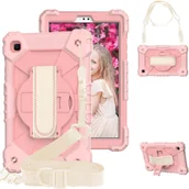 Etui do tabletów - Etui do iPad 10.2 z Obrotowym Uchwytem 360° i Paskiem na Ramię Różowe - miniaturka - grafika 1