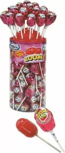 ZOOM LIZAK TRUSKAWKOWY Z GUMĄ 25G - Gumy do żucia, lizaki, dropsy - miniaturka - grafika 1
