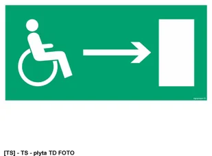 SIGNPROJECT AC009 - Wyjście ewakuacyjne dla niepełnosprawnych w prawo 600x300 - Tablice BHP - miniaturka - grafika 1