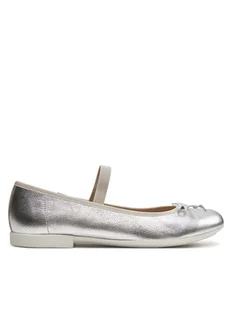 Geox Baleriny Jr Plie' J4555D 00044 C1007 D Srebrny - Buty dla chłopców - miniaturka - grafika 1