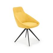 Krzesła - Krzesło tapicerowane żółte K431 na czarnych metalowych nogach - miniaturka - grafika 1