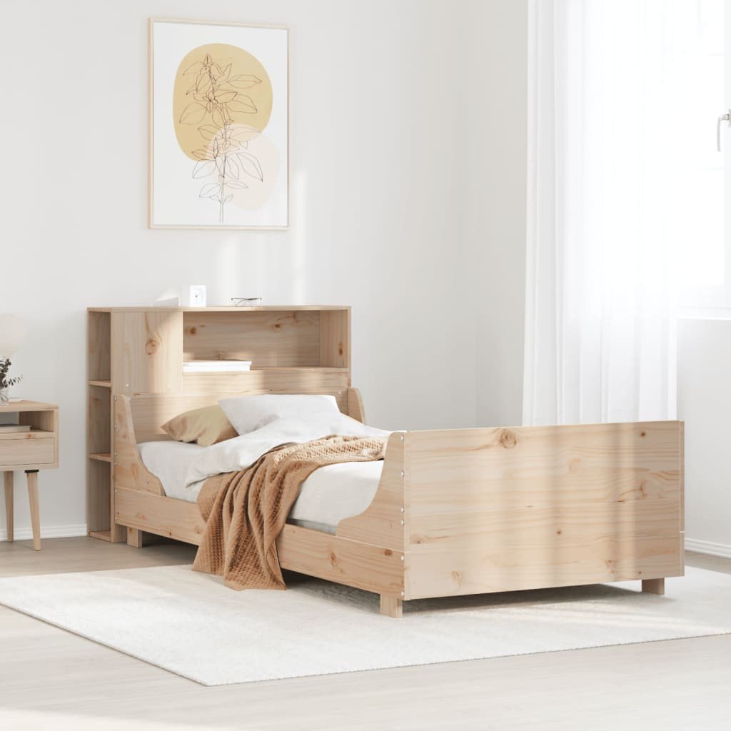 vidaXL Rama łóżka bez materaca, 75x190 cm, lite drewno sosnowe