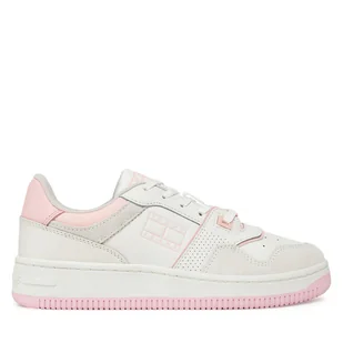 Sneakersy Tommy Jeans Tjw Retro Basket Washed Suede EN0EN02773 Biały - Sneakersy damskie - miniaturka - grafika 1