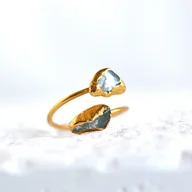 Pierścionki - Regulowany Pierścionek z Błękitnym Kwarcem - miniaturka - grafika 1