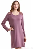 Bielizna nocna - Bambusowa koszula nocna damska ANNA Jagodowy XL - miniaturka - grafika 1
