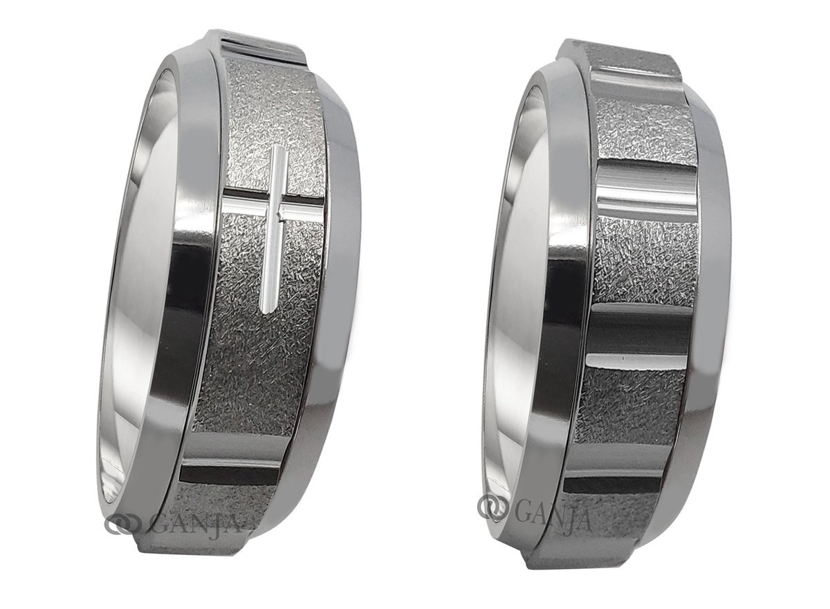 Różaniec obrotowy obrączka srebrna 925 6mm M04