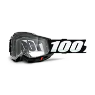 Gogle i okulary motocyklowe - 100% Accuri 2 gogle do jazdy na motocyklu górskim i czarne - przezroczysta soczewka) - miniaturka - grafika 1