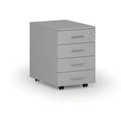 Szafki biurowe - Kontenerek biurowy mobilny PRIMO GRAY, 4 szuflady, szary - miniaturka - grafika 1