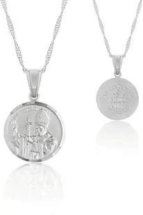 Łańcuszek z medalikiem z Janem Pawłem 2 srebrny - Biżuteria religijna - miniaturka - grafika 1