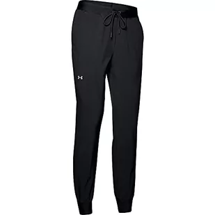 Under Armour Damskie spodnie sportowe UA Armour, spodnie sportowe, spodnie do joggingu ze zwężaną nogawką (Black/Metallic Silver (001)) M 1348447-001 - Spodnie damskie - miniaturka - grafika 1