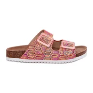 Klapki i japonki damskie - Klapki Damskie Z Klamrami I Brokatem S.Barski RB51-006 Pomarańczowe - miniaturka - grafika 1