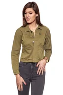 Kurtki damskie - Wrangler, Kurtka damska, Crop Jacket Army Green W402Cbgv7, rozmiar XS - miniaturka - grafika 1