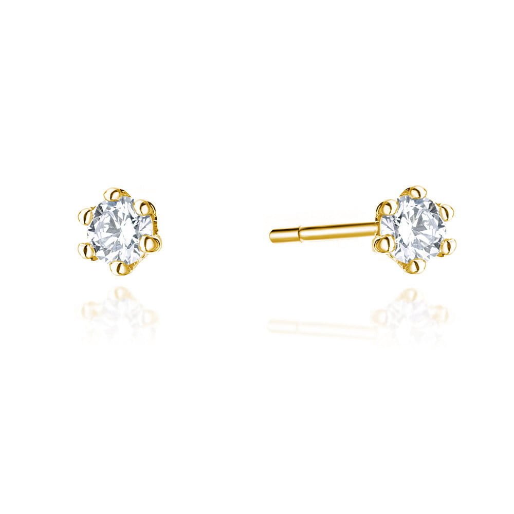 Kolczyki ze złota Au 585 z diamentem 0.08ct