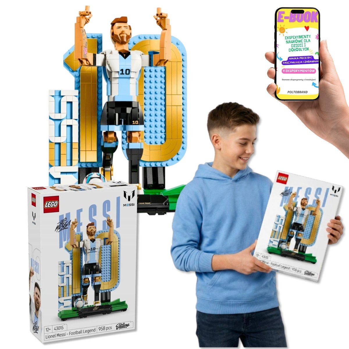 LEGO MESSI PREZENT DLA PIŁKARZA LEGO Editions Lionel Messi Piłkarska Legenda (43015) Dla Syna Wnuka + E-BOOK