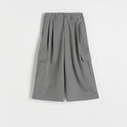 Spodnie i spodenki dla dziewczynek - Reserved - Spodnie wide leg - Szary - miniaturka - grafika 1