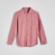 Koszule męskie - Reserved - Bawełniana koszula regular fit - Różowy - miniaturka - grafika 1