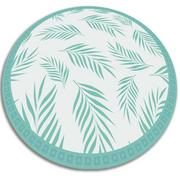Dywany - Uniwersalny dywan okrągły winylowy hawajskie liście fi100 cm - miniaturka - grafika 1