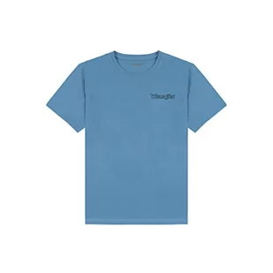 Wrangler Koszulka męska z logo, Captains Blue, rozmiar S, Captains Blue, S - Koszulki męskie - miniaturka - grafika 1
