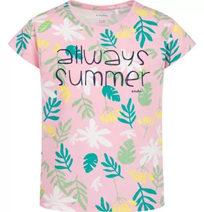 T-shirt z krótkim rękawem dla dziewczynki, z motywem roślinnym, różowy 3-8 lat - Bluzki dla dziewczynek - miniaturka - grafika 1