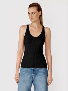 Koszulki i topy damskie - Simple Top TPD005 Czarny Slim Fit - grafika 1