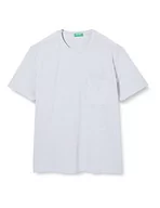 Koszulki męskie - United Colors of Benetton T-shirt męski, jasnoniebieski, w paski, 6p4, XL - miniaturka - grafika 1