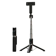 Selfie stick - UCHWYT SELFIE - z odpinanym pilotem bluetooth i tripodem - P90 CZARNY - miniaturka - grafika 1