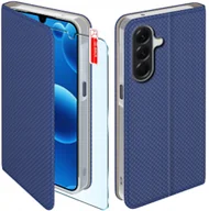 Etui i futerały do telefonów - Etui MAGNET do Samsung A17 5G Zamykane Granatowe Futerał + Szkło 9H - miniaturka - grafika 1