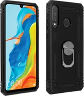 Etui i futerały do telefonów - Hybrydowe etui na telefon komórkowy z uchwytem na pierścień do Huawei P30 Lite - czarne - miniaturka - grafika 1