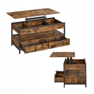 Ławy i stoliki kawowe - Stół prostokątny do salonu Kawowy Z Rozkładanym Blatem Ława vintage Loft - miniaturka - grafika 1