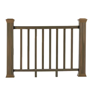 Balustrada kompozytowa Teak – 8 tralek – 157 x 113 cm (2 słupki) - Balustrady i akcesoria - miniaturka - grafika 1