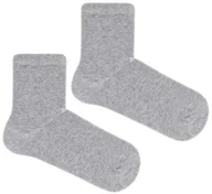 Skarpetki dla dzieci - Skarpetki dziecięce jasno szare gładkie bawełniane - miniaturka - grafika 1
