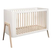 Łóżeczka i kojce - Łóżeczko dziecięce torsten 120×60 biały/naturalna brzoza troll - miniaturka - grafika 1